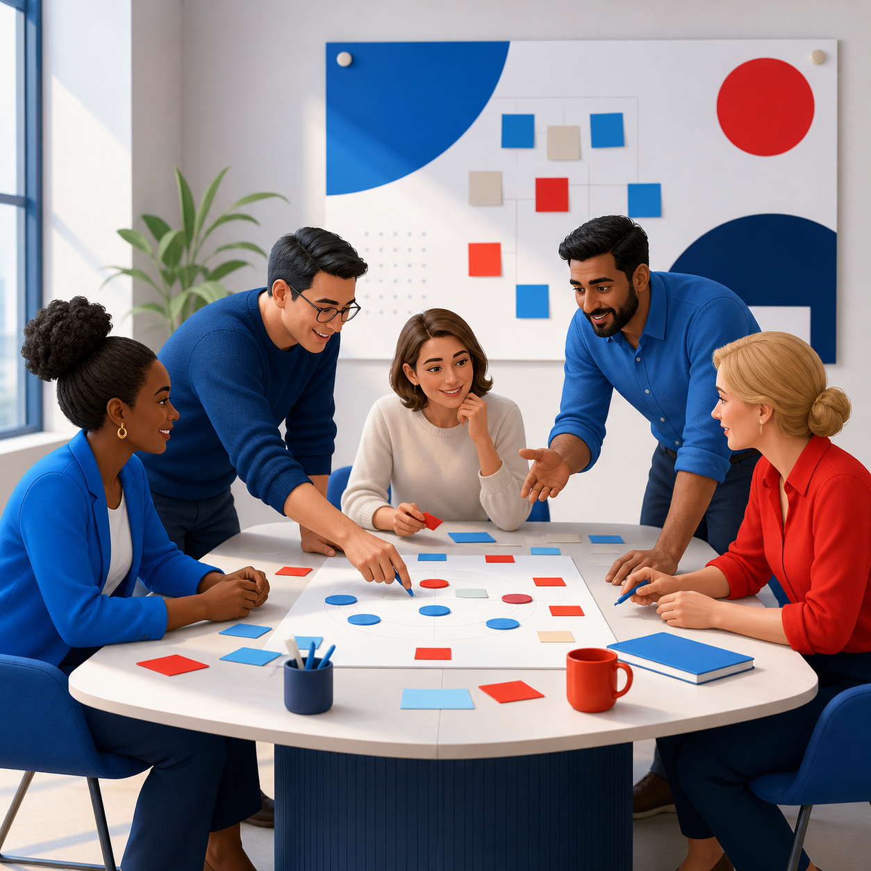 Professionals participating in leadership training